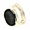 925 Sterling Silver Unique Alaisallah Ring with Black Onyx